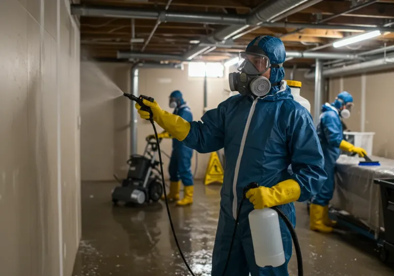 Basement Sanitization and Antimicrobial Treatment process in Bushnell, FL