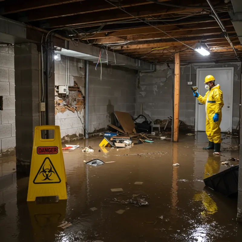 Flooded Basement Electrical Hazard in Bushnell, FL Property